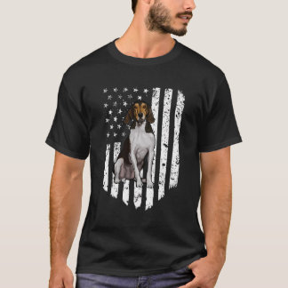 Bw American Flag Treeing Walker Coonhound 4. T-Shirt