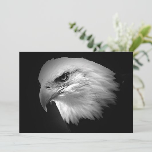 BW Bald American Eagle Einladung (Stehend Vorderseite)