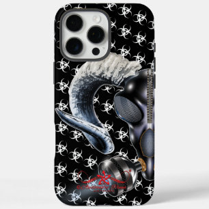 BW! BIOGEFÄHRDUNG WARNEN! TOTENKOPF iPhone 16 PRO MAX HÜLLE
