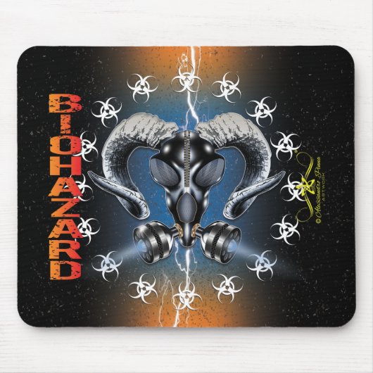 BW! BIOGEFÄHRDUNG WARNEN! TOTENKOPF MOUSEPAD (Vorne)
