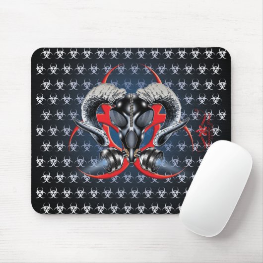 BW! BIOGEFÄHRDUNG WARNEN! TOTENKOPF MOUSEPAD (Mit Mouse)