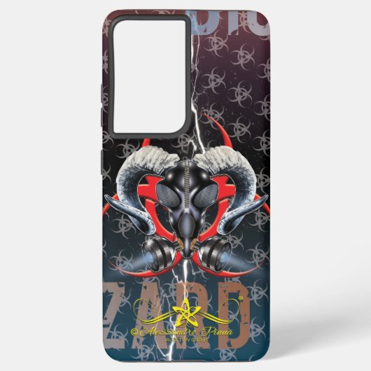 BW! BIOGEFÄHRDUNG WARNEN! TOTENKOPF SAMSUNG GALAXY HÜLLE (Rückseite)