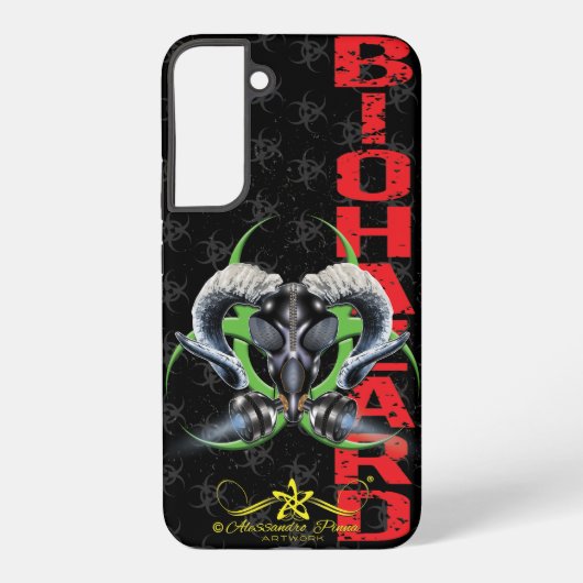 BW! BIOGEFÄHRDUNG WARNEN! TOTENKOPF SAMSUNG GALAXY HÜLLE (Rückseite)