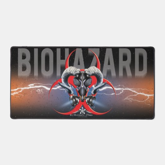 BW! BIOGEFÄHRDUNG WARNEN! TOTENKOPF SCHREIBTISCHUNTERLAGE (Vorderseite)