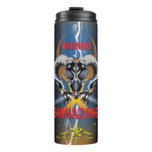 BW! BIOGEFÄHRDUNG WARNEN! TOTENKOPF THERMOSBECHER (Vorderseite)