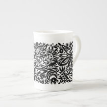 BW Bird Art Cutouts Bone China Tasse