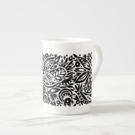 BW Bird Art Cutouts Bone China Tasse
