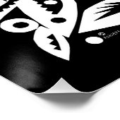 BW Bird Art Cutouts Poster - Negatives Bild (Ecke)