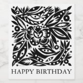 BW Bird Art Cutouts Weinsiegel Weinetikett (Einzelnes Label)