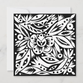 BW Birds Papercut Card Karte