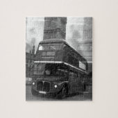BW Black & White London Bus & Big Ben Puzzle (Vertikal)