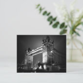 BW Black & White London Tower Bridge Postkarte (Stehend Vorderseite)