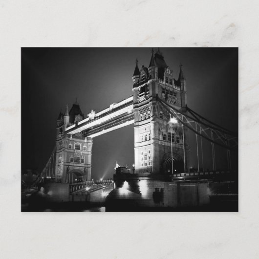BW Black & White London Tower Bridge Postkarte (Vorderseite)
