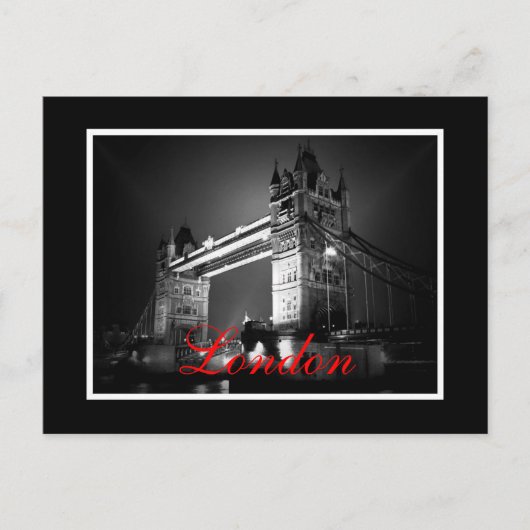 BW Black & White London Tower Bridge Postkarte (Vorderseite)