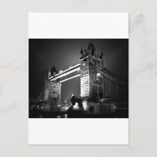BW Black & White London Tower Bridge Postkarte (Vorderseite)