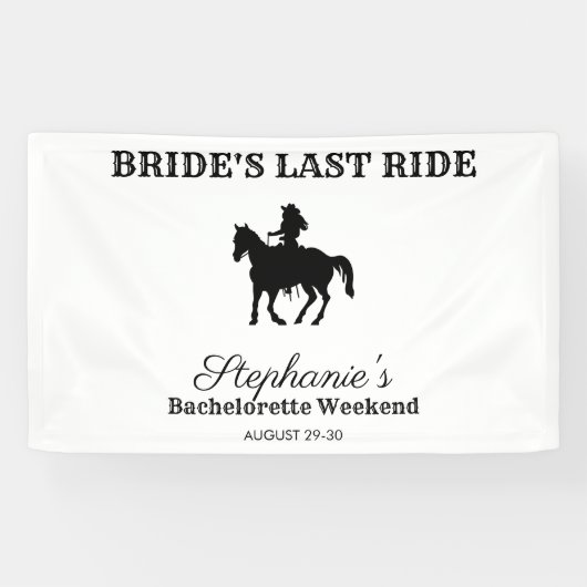 BW Bride's Last Ride Bachelorette Weekend Banner (Horizontal)