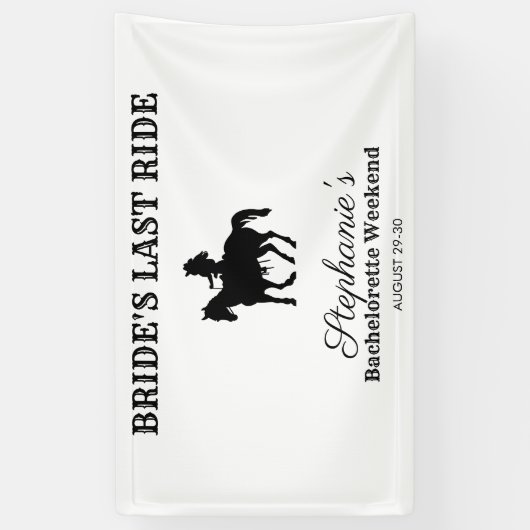 BW Bride's Last Ride Bachelorette Weekend Banner (Vertikal)