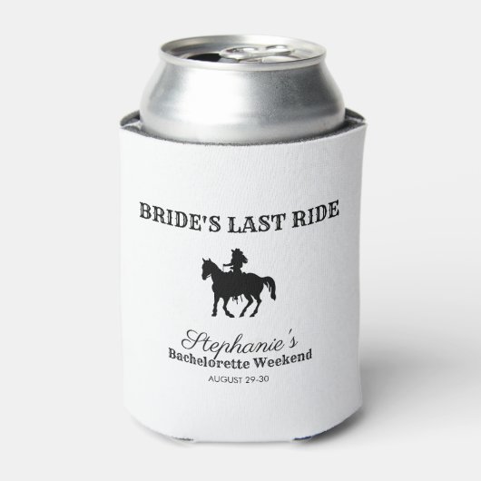 BW Bride's Last Ride Bachelorette Weekend Dosenkühler (Kanne Vorderseite)