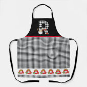 BW Buffalo Karos Muster Monogram R | Snowman Schürze (Vorderseite)