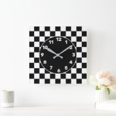 BW Checked Square Wall Clock Quadratische Wanduhr (Zuhause)