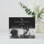 BW Chic Minimalistisch Classic Foto Initials (Stehend Vorderseite)