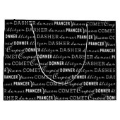 BW Christmas Gift Bag | Santa's Reindeer Große Geschenktüte (Rückseite)