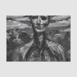 BW Creepy Fantasy Scene Artwork Seidenpapier