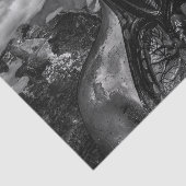 BW Creepy Fantasy Scene Artwork Seidenpapier (Ausschnitt)