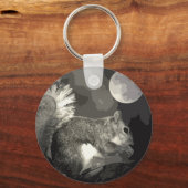 BW Eichhörnchen und Mond Schlüsselanhänger (Vorderseite)