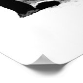BW Elephant & Baby Elephant Poster (Ecke)