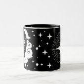 BW Frau aus dem Sternenmonogramm Zweifarbige Tasse (Mittel)