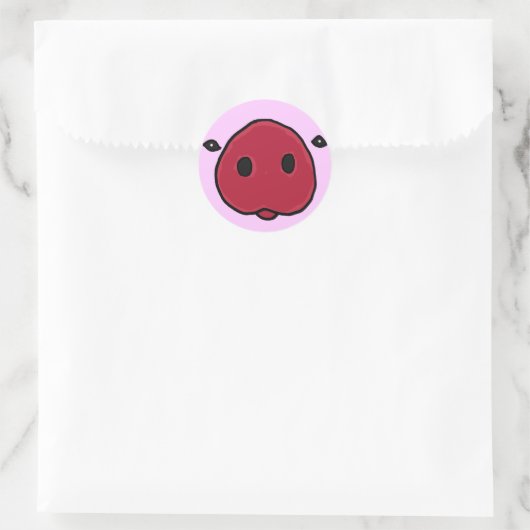 BW-Funny Pig Snout Sticker (Tasche)