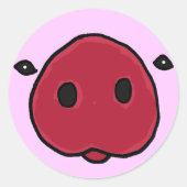BW-Funny Pig Snout Sticker (Vorderseite)