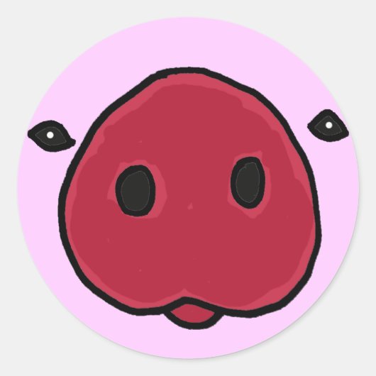 BW-Funny Pig Snout Sticker (Vorderseite)