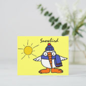 BW-Funny Snowbird Postcard Postkarte (Stehend Vorderseite)