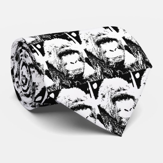 BW Gorilla Face Krawatte (Gerollt)