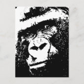 BW Gorilla Face Postkarte (Vorderseite)