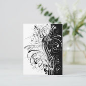 BW-Grunge Postkarte (Stehend Vorderseite)