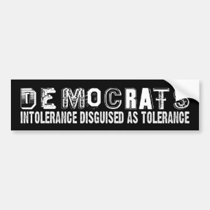 BW_intolerant_democrats Autoaufkleber