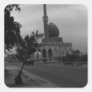 BW Irak Bagdad Buniya-Moschee 1970 Quadratischer Aufkleber
