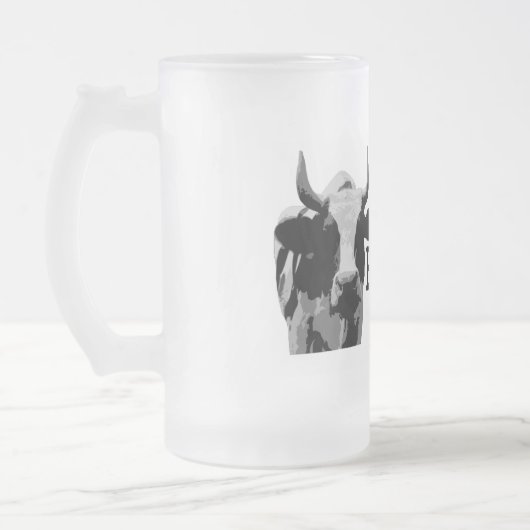 BW-Kuh Stein Mattglas Bierglas (Links)