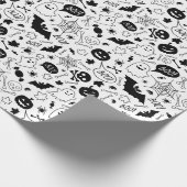 BW Muster Art Halloween Patterns Halloween Art Geschenkpapier (Ecke)