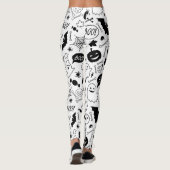 BW Muster Art Halloween Patterns Halloween Art Leggings (Rückseite)
