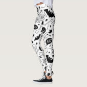BW Muster Art Halloween Patterns Halloween Art Leggings (Links)