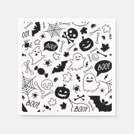 BW Muster Art Halloween Patterns Halloween Art Serviette