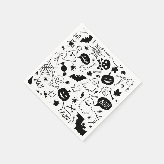 BW Muster Art Halloween Patterns Halloween Art Serviette (Ecke)