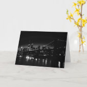 BW New York City at Night - New York City Skyline Karte (Gelbe Blume)