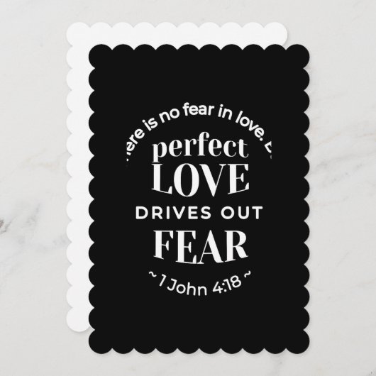 BW 'Perfect Liebe Drives Out Fear' - 1 John 4:18 Einladung (Vorne/Hinten)