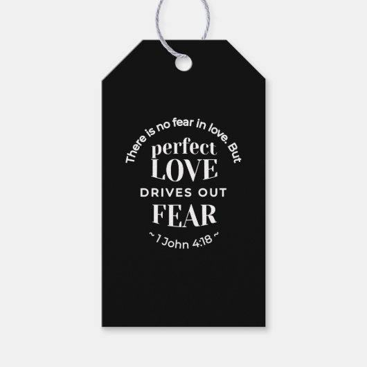 BW 'Perfect Liebe Drives Out Fear' - 1 John 4:18 Geschenkanhänger (Vorderseite)