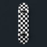 BW Retro Checkered Skateboard<br><div class="desc">Black and White Checker Board Patterned Skateboard</div>